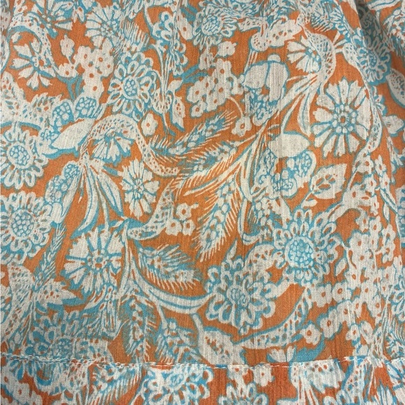 Anthropologie Long Sleeve Peasant Blouse in Blue & Tan Size Small - Picture 6 of 6